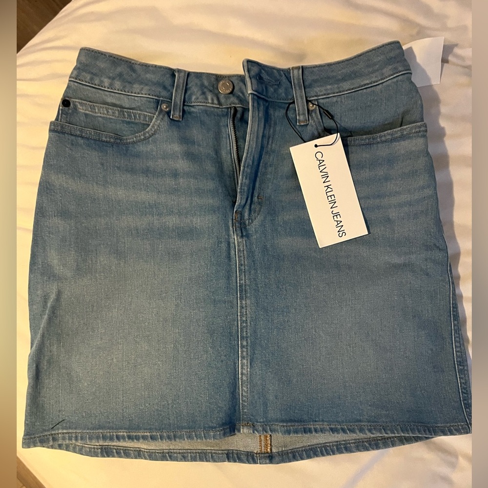 Calvin Klein Light Blue Denim Skirt